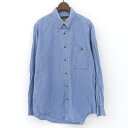 【今ならお得★ポイント5倍】チャップスラルフローレン Chaps Ralph Lauren シャンブレー ボタンダウンシャツ 長袖 サイズ:M ブルー 【古着】...