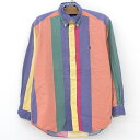 トミーヒルフィガー TOMMY HILFIGER ボタンダウン ロングスリーブシャツ 長袖 サイズ:S マルチストライプ 【古着】 古着 【中古】 中古 mel...