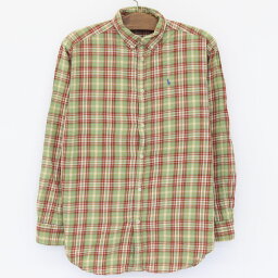 ラルフローレン Ralph Lauren ボタンダウンシャツ 長袖 サイズ：BOY'S XL ライトグリーン系チェック【古着】 古着 【中古】 中古 mellow 【古着屋mellow楽天市場店】