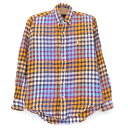 【今ならお得★ポイント5倍】ラルフローレン Ralph Lauren ボタンダウン ネルシャツ 長袖 サイズ:BOY'S 18 オレンジ×パープル系チェック【古...