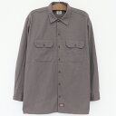 【今ならお得★ポイント5倍】ディッキーズ Dickies ワークシャツ 長袖 サイズ:XL グレー【古着】 古着 【中古】 中古 mellow 【古着屋mell...