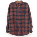 【今ならお得★ポイント5倍】ギャップ/GAP ボタンダウン ネルシャツ 長袖 レッド×グリーンチェック サイズ:XXL 【古着】 古着 【中古】 中古 mell...
