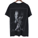 2PAC 半袖 モノクロ プリントTシャツ