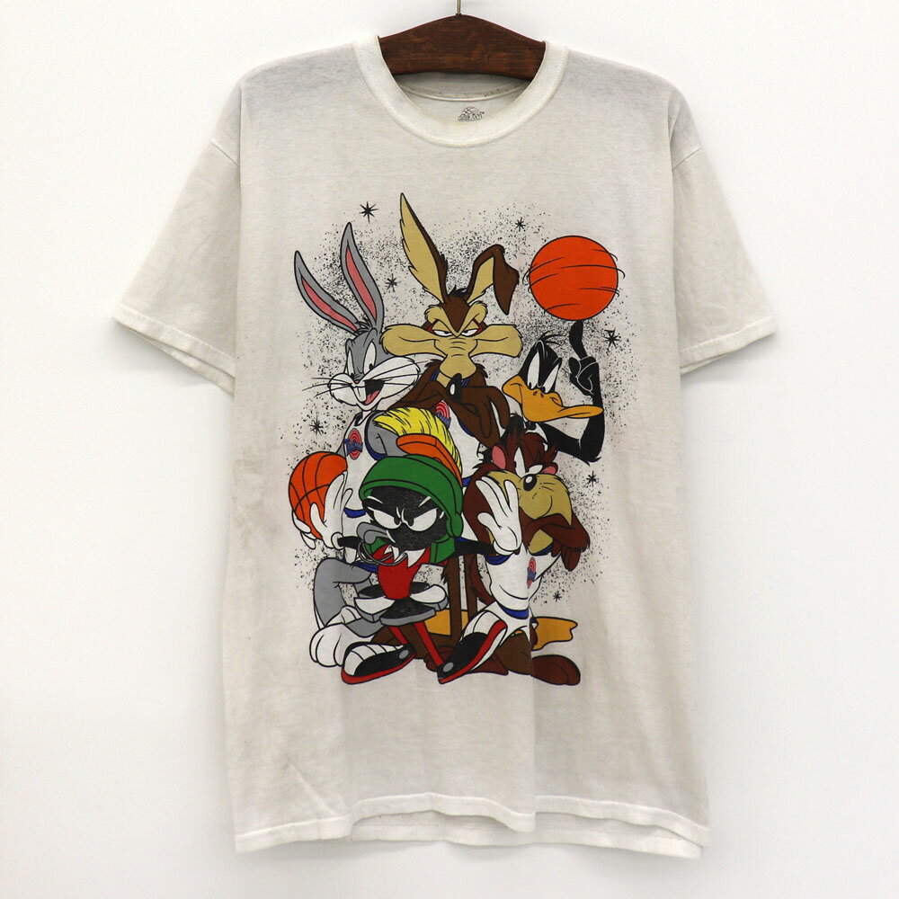 スペースジャム ルーニーチューンズ SPACE JAM Looney Tunes キャラクター Tシャツ 半袖 サイズ：L ホワイト 【古着】 古着 【中古】 中古 mellow 【古着屋mellow楽天市場店】