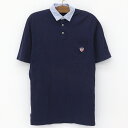 ポロ ゴルフ ラルフローレン POLO GOLF RALPH LAUREN コットン ポロシャツ 半袖 刺繍入り サイズ:S ネイビー×ライトブルー 古着  中古 mellow 