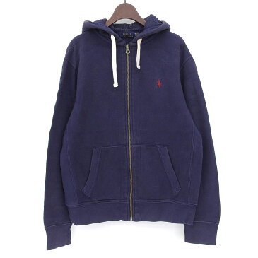 ポロ ラルフローレン/POLO RALPH LAUREN ワンポイント刺? ジップアップ スウェットパーカー 長袖 サイズ：M ネイビー【古着】 古着 【中古】 中古 mellow 【古着屋mellow楽天市場店】