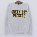 チャンピオン Champion NFL GREEN BAY PACKERS スウェット シャツ プルオーバー トレーナー グリーンベイ パッカーズ ロゴ ワッペン 長袖 サイズ：M ヘザーグレー MADE IN U.S.A【古着】 古着 【中古】 中古 mellow 【古着屋mellow楽天市場店】