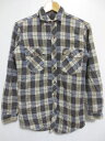 【今がお得★ポイント10倍でゲット】【SP7】【中古】SANDHERST チェック柄 裏地キルティング フランネルシャツ チャコールグレー×ベージュ×黄土色 【...