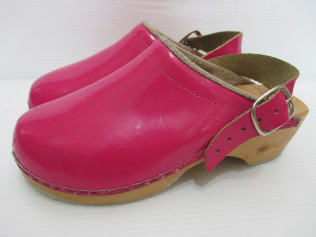 エナメル クロッグス サボ サンダル ショッキングピンク 【サイズ:37】【レディース】【US古着】【中古】【古着屋mellow楽天市場店】