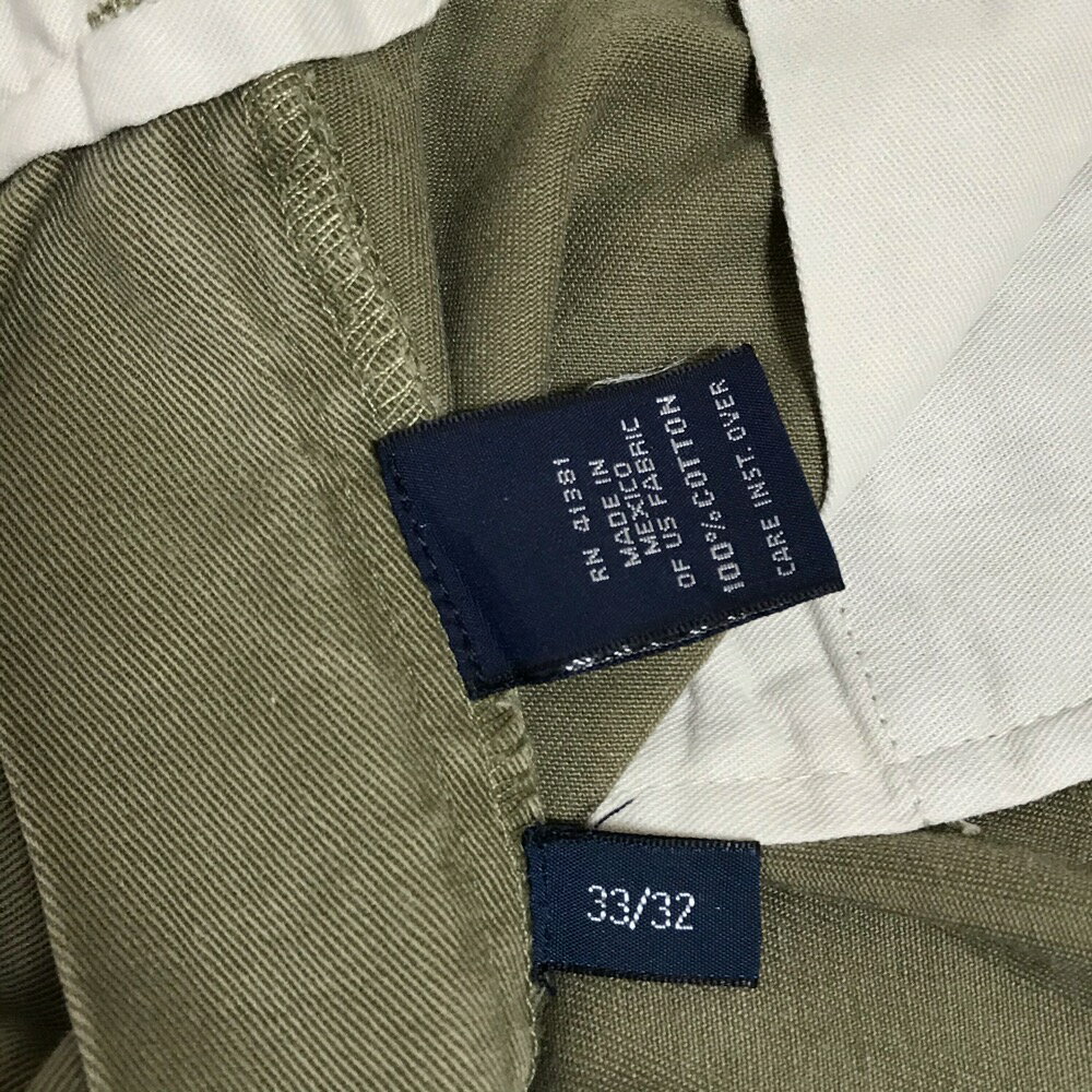 ポロ ラルフローレン Polo by RALPH LAUREN ツータック チノ パンツ 無地 サイズ：W32 L31 カーキ 【古着】 古着 【中古】 中古 mellow CLASSIC CHINO 【古着屋mellow楽天市場店】