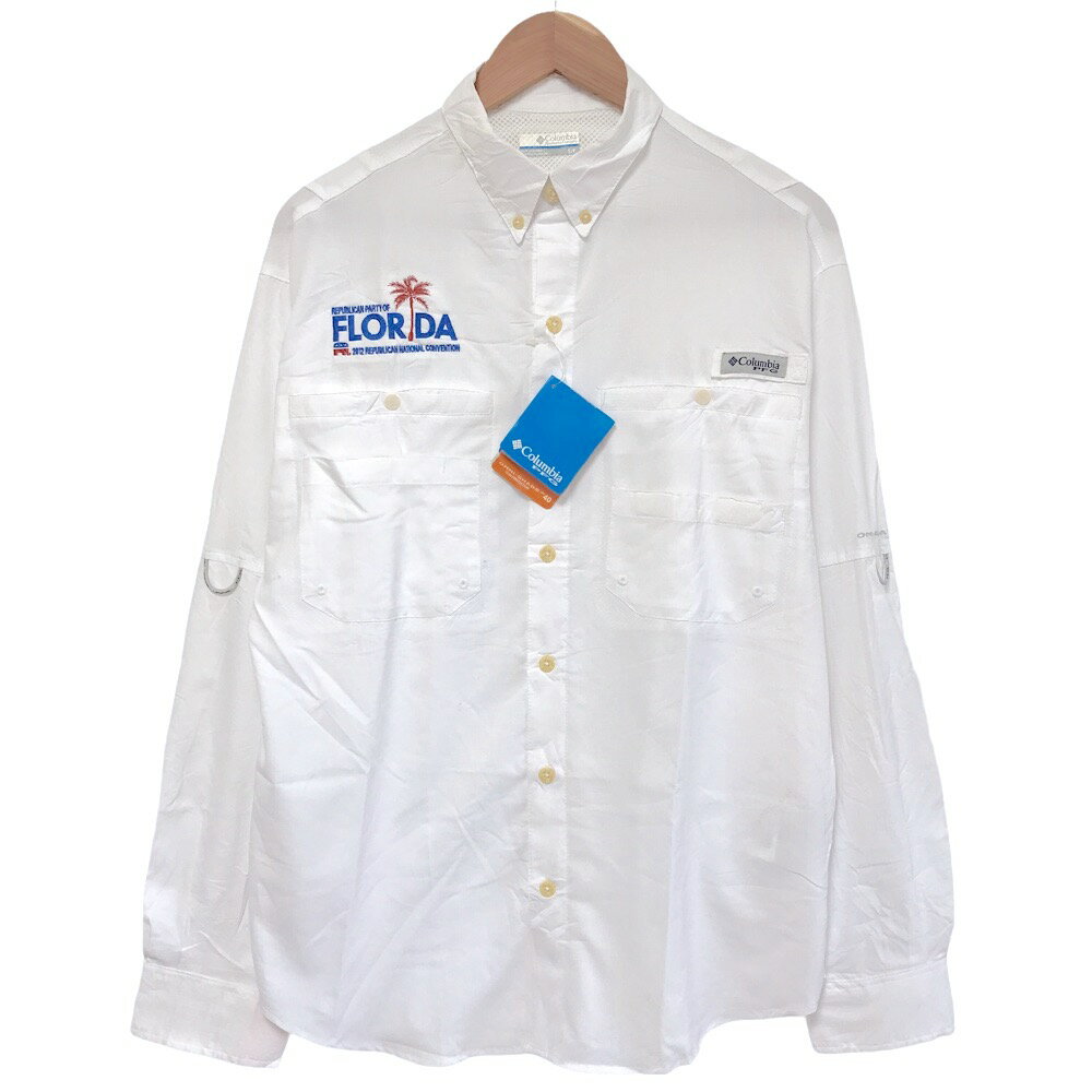 コロンビア Columbia PFG フィッシング ロングスリーブ シャツ ボタンダウン OMNI-SHADE 薄手 無地 長袖 サイズ：S ホワイト 【新品】 新品 mellow 【古着屋mellow楽天市場店】