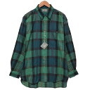 The Kensington Collection コットン ロングスリーブ シャツ チェック柄 長袖 サイズ:L グリーン系 Deadstock デッドストッ...