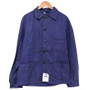 PIGEON VOYAGEUR フレンチ ワークジャケット カバーオール ユーロワーク EURO WORK 無地 長袖 MADE IN FRANCE サイズ：48 ネイビー Deadstock デッドストック  新古品 フランス製 mellow 