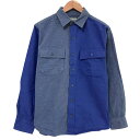 エルエルビーン L.L.Bean ロングスリーブ シャミー クロス シャツ フランネル シャツ 厚手 切り替え 長袖 サイズ:M ブルー系 【古着】 古着 【中古】 中古 CHAMOIS CLOTH SHIRT mellow 【古着屋mellow楽天市場店】(4)