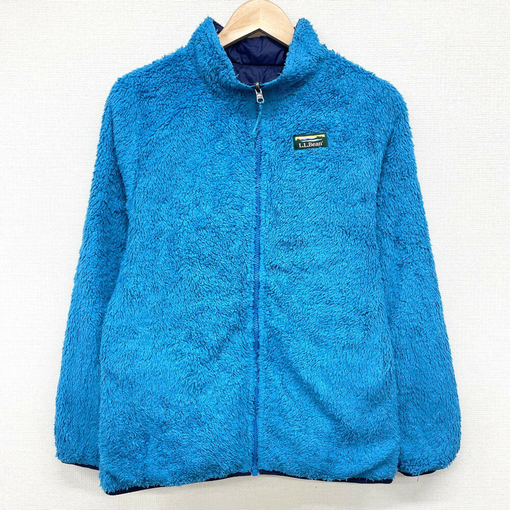 エルエルビーン L.L.Bean リバーシブル フリース×シェル ジャケット ロゴ 刺繍 ワッペン サイズ : MEN'S S位 ライトブルー×ネイビー 【古着】 古着 【中古】 中古 mellow 【古着屋mellow楽天市場店】