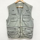【今ならお得★ポイント10倍】HERO サファリベスト フィッシングベスト ワンポイント 刺繍 サイズ:M カーキ系【古着】 古着 【中古】 中古 mellow...