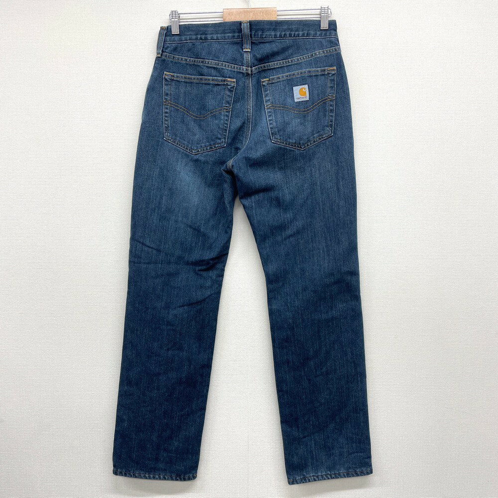 カーハート Carhartt デニム パンツ フリースライナー 裏地付き サイズ：W32 L32 インディゴ  古着  中古  mellow relaxed fit