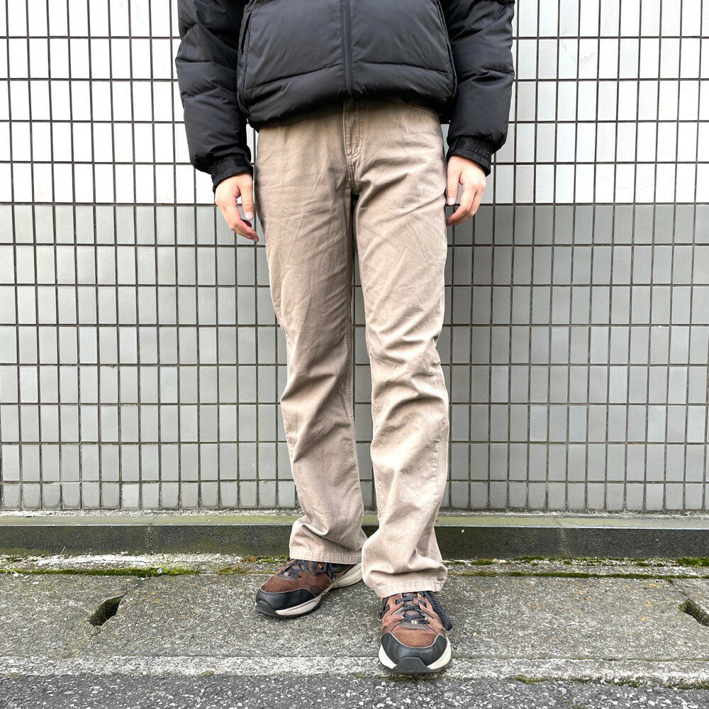 Carhartt ワークパンツ ブーツカット キャンバス地 ロゴ パッチ