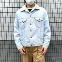 ★20 オフ クーポン 4/30 14時まで★Levi 039 s Sherpa Trucker Jacket リーバイス シェルパ トラッカージャケット ボア デニム ジージャン サイズ：L アイスブルー MADE IN TUNISIA【Levis】 【70608 0214】 【古着】 古着 【中古】 中古 mellow 【あす楽対応】 【古