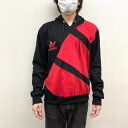 【中古】 アディダス adidas スウェット パーカー フーディー プルオーバー 長袖 トレフォイルロゴ プリント サイズ:L ブラック×レッド 古着 中古 mellow 古着屋mellow楽天市場店