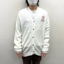 【SP7】【中古】アイゾッド IZOD アクリル ニット カーディガン WASHTENAW 刺繍 長袖 サイズ:L ホワイト 古着 中古 mellow 古着屋m...
