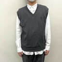 【今ならお得★ポイント10倍】【中古】チャップス ラルフローレン CHAPS RALPH LAUREN コットン ニット ベスト Vネック ワンポイント ロゴ ...