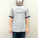  ビューグル ボーイ bugle boy リンガー Tシャツ 半袖 DIVISION プリント サイズ：Boy's XL グレー×ネイビー 古着 中古 mellow ゆうパケット対応 あす楽対応 古着屋mellow楽天市場店