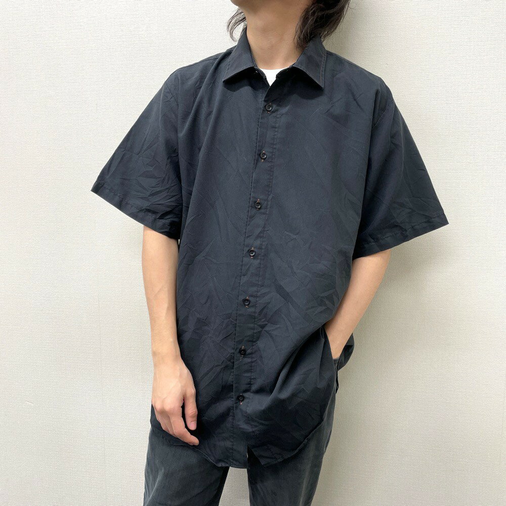 【50%OFFセール★12/11 12時まで】【中古】 ティムホートンズ Tim Hortons ポリエステル×コットン シャツ 半袖 ショートスリーブ サイズ:L ブラック×オレンジ MADE IN CANADA 古着 中古 mellow ゆうパケット対応 古着屋mellow楽天市場店