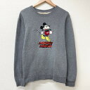 【今ならお得★ポイント10倍】US古着 ミッキーマウス 刺繍 スウェット シャツ 長袖 ディズニー DISNEY STORE サイズ:メンズ M グレー 訳あり...