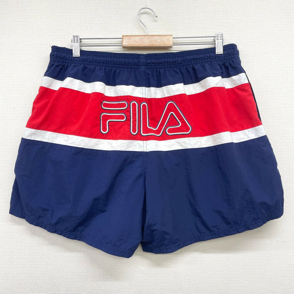 古着 FILA スイムショーツ ボーダー トリコロール メール便対応