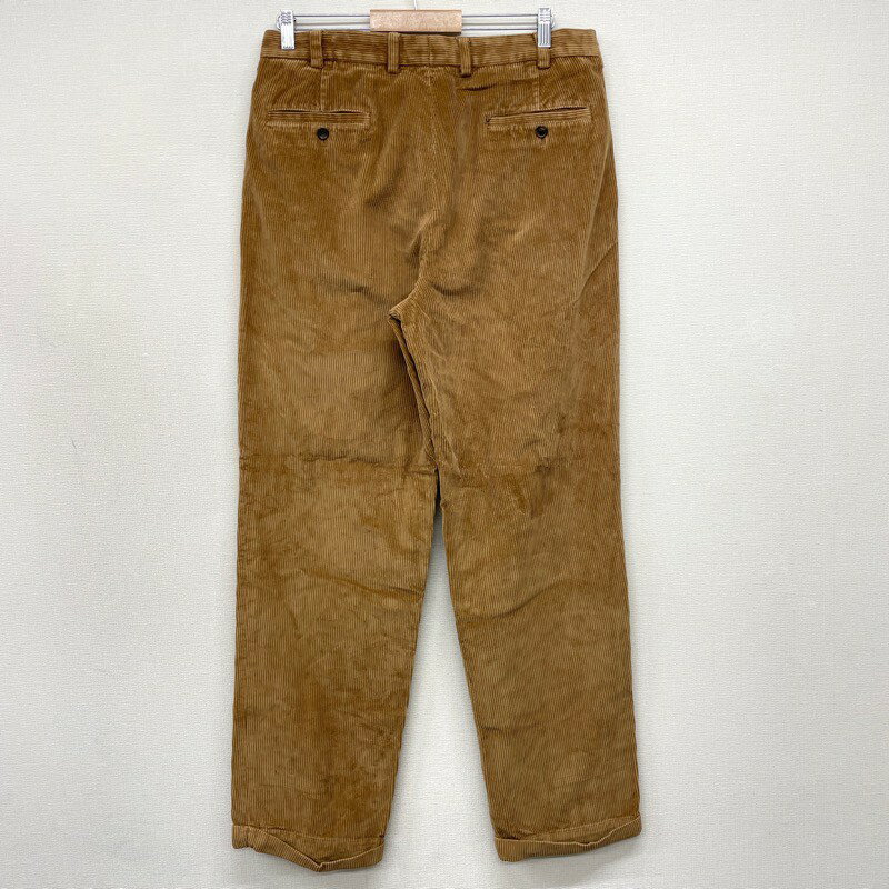 US古着 ブルックスブラザーズ BROOKS BROTHERS ELLIOT 太畝 コーデュロイ パンツ ツータック サイズ：W34 L32.5 ライトブラウン 【中古】
