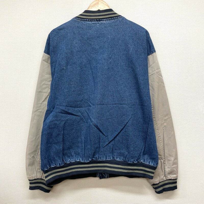 ★30%OFFクーポン対象★Great Land デニム スタジャン 切り替え 長袖 サイズ：メンズ XL ビッグサイズ インディゴ×ベージュ 【中古】