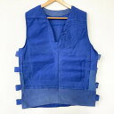 mellow オリジナル リメイク フランス軍 モチーフ ユーロワーク ガオベスト Euro Work GAO Vest サイズ：MEN'S XL位 ネイビー系×ブルーグレー【古着】 古着 【中古】 中古 mellow 【あす楽対応】【古着屋mellow楽天市場店】