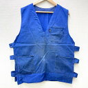 mellow オリジナル リメイク フランス軍 モチーフ ユーロワーク ガオベスト Euro Work GAO Vest サイズ:MEN'S L位 ブルー【古着...