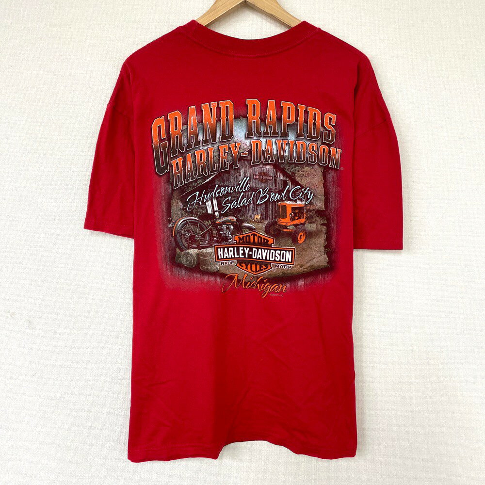 【ゆうパケット対応】ハーレーダビットソン HARLEY-DAVIDSON Tシャツ 半袖 両面 プリント サイズ：XL レッド 【古着】 古着 【中古】 中古 mellow 【古着屋mellow楽天市場店】
