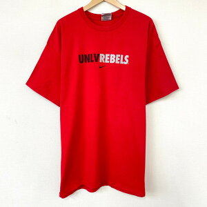 【今ならお得★ポイント10倍】【ゆうパケット対応】ナイキ NIKE TEAM ネバダ大学 ラスベガス校 レベルス Tシャツ 半袖 スウッシュロゴ 両面 プリント サイズ:XL レッド 【古着】 古着 【中古】 中古 mellow UNLV Rebels【古着屋mellow楽天市場店】