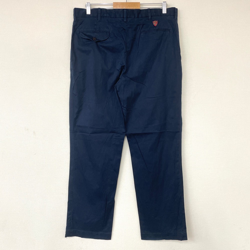 ポロ ゴルフ ラルフローレン POLO GOLF RALPH LAUREN チノパンツ ツータック ロゴ ワッペン サイズ：W37 L31.5 ネイビー 【古着】 古着 【中古】 中古 mellow FAIRWAY FIT【古着屋mellow楽天市場店】