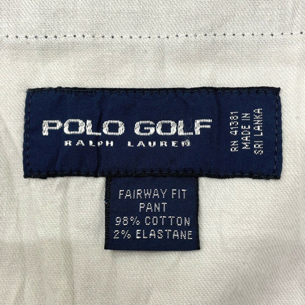 ポロ ゴルフ ラルフローレン POLO GOLF RALPH LAUREN チノパンツ ツータック ロゴ ワッペン サイズ：W37 L31.5 ネイビー 【古着】 古着 【中古】 中古 mellow FAIRWAY FIT【古着屋mellow楽天市場店】
