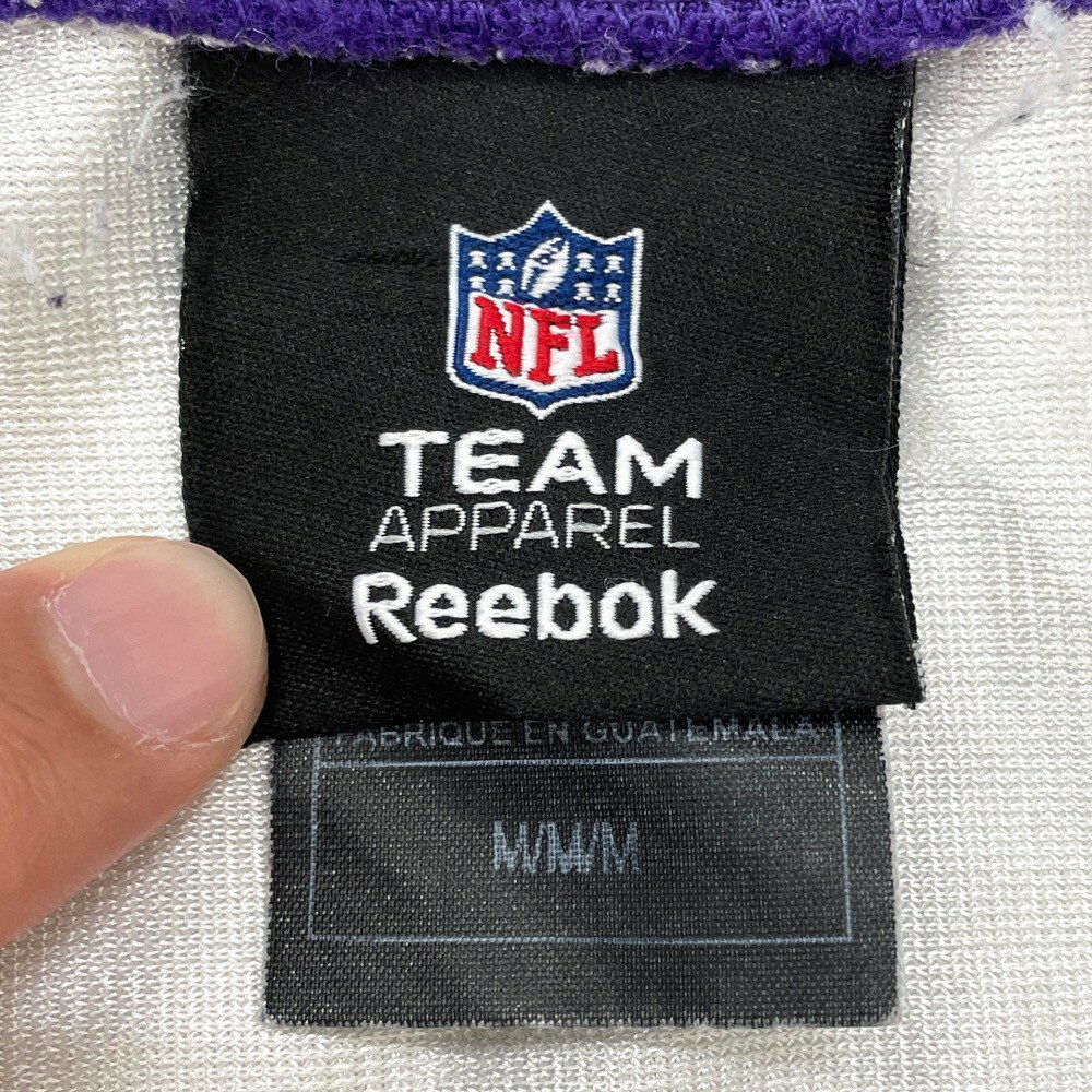 【ゆうパケット対応】リーボック Reebok NFL ミネソタ バイキングス メッシュ フットボールジャージ 半袖 ロゴ プリント サイズ：M ホワイト×パープル×イエロー 【古着】 古着 【中古】 中古 mellow 【あす楽対応】【古着屋mellow楽天市場店】