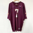 【ゆうパケット対応】ナイキ NIKE TEAM メッシュ フットボールジャージ 半袖 スウッシュロゴ プリント サイズ:XXL ボルドー 【古着】 古着 【中古...