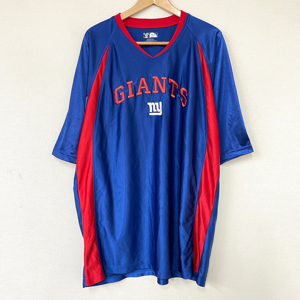 【50％オフ★お得なクーポンあり】【ゆうパケット対応】NFL TEAM APPAREL ニューヨーク ジャイアンツ フットボールジャージ Tシャツ 半袖 ロゴ 刺繍 サイズ：XL ブルー×レッド 【古着】 古着 【中古】 中古 mellow 【あす楽対応】【古着屋mellow楽天市場店】