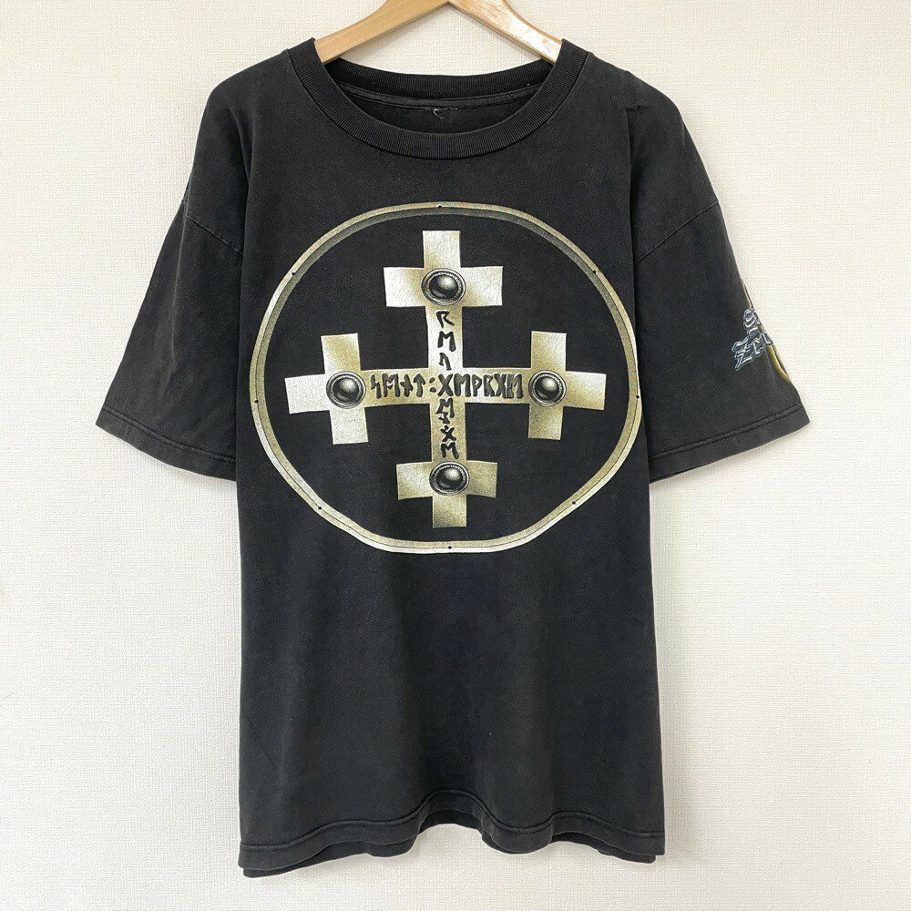 楽天古着屋mellow楽天市場店【30％オフ★お得なクーポンあり】【ゆうパケット対応】SEVEN ZERO ONE Tシャツ 半袖 両面プリント サイズ：MEN'S XL位 色褪せブラック 【古着】 古着 【中古】 中古 mellow 【あす楽対応】【古着屋mellow楽天市場店】