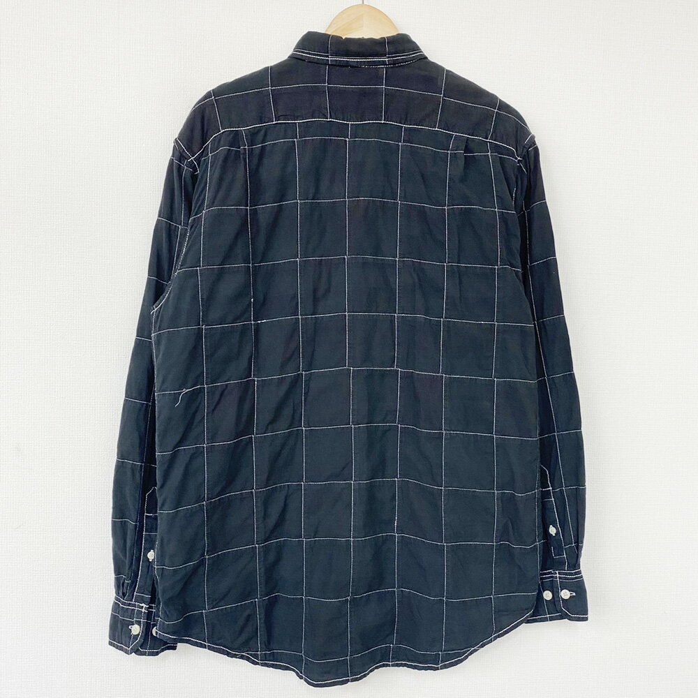 ★10%OFFクーポン対象★アイゾッド ジーンズ IZOD JEANS ボタンダウン シャツ パッチワーク ロングスリーブ 長袖 サイズ：L 後染めブラック 【古着】 古着 【中古】 中古 mellow 【古着屋mellow楽天市場店】