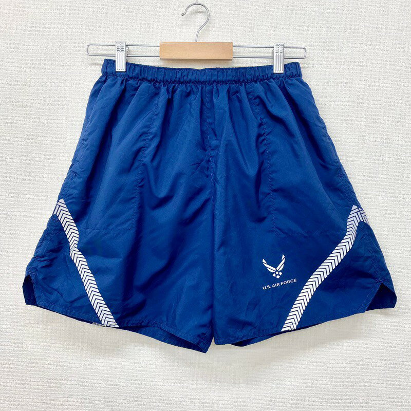 US古着 U.S.AIR FORCE Training Shorts アメリカ空軍 トレーニング ショーツ ショートパンツ リフレクタープリント ミリタリー サイズ：S L XL ネイビー あす楽対応 【中古】