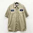 古着 Dickies ワークシャツ 半袖 企業 ワッペン メール便対応