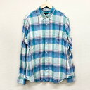 【お買い物マラソン★ポイント10倍】古着 BANANA REPUBLIC リネン×コットン BD シャツ チェックシャツ ロングスリーブ