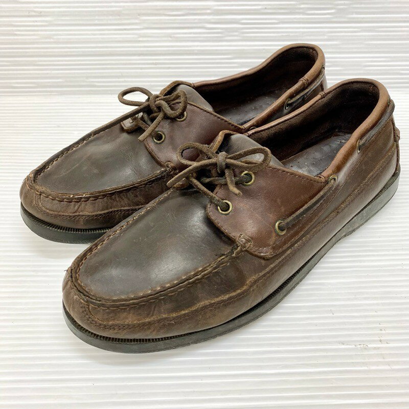 古着 BROWN SHOE レザー デッキシューズ 革靴