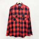 【期間限定★30%OFFクーポン対象】USA製 Field master ヘビーフランネルシャツ バッファローチェック柄 ボーイズ L レッド系×ブラック フィールドマスター 【中古】(4)