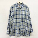 インド製 ヘビーコットン シャツ チェック柄 メンズ 3X ビッグサイズ オリーブ×グレー×ネイビー HIMALAYA OUTFITTERS 【中古】