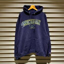 チャンピオン Champion スウェット パーカー フーディ プルオーバー MICHIGAN プリント 長袖 サイズ：メンズ 2XL ビッグサイズ ネイビ..